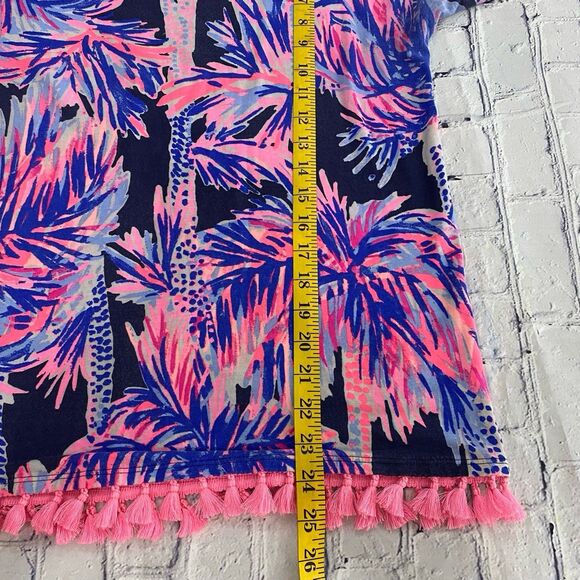 Lilly Pulitzer Top Blouse Women’s Size S Color Pink Tassel 3/4 Length Sleeve - Picture 4 of 10
